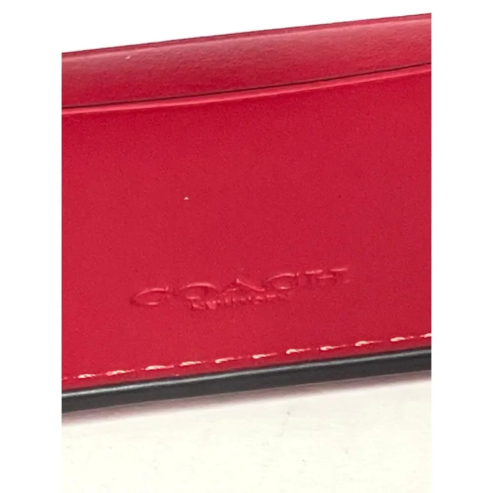 Coach CJ728 Mens Poppy Red Leather Bifold ID Wallet